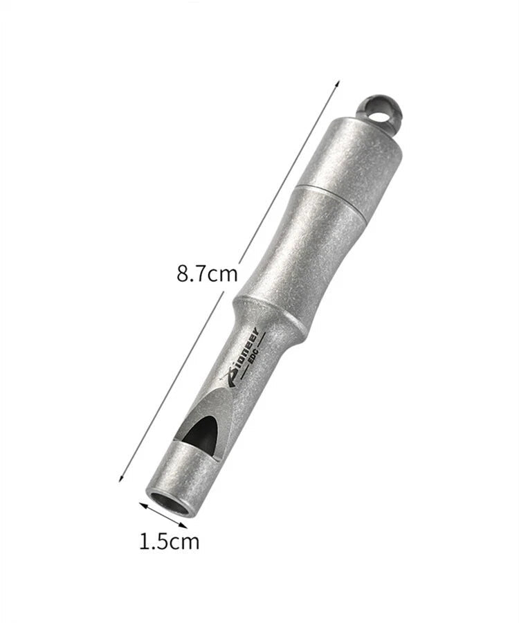 EDC Titanium Alloy Keychain Whistle w/ Waterproof Storage Box Outdoor Multi Uses 07FC0E-D4 - KOEEK