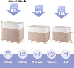 Shelf storage basket dimensions: 15 x 9.8 x 11.8 inches, set of 2, brown 07FC0E-D4 - KOEEK