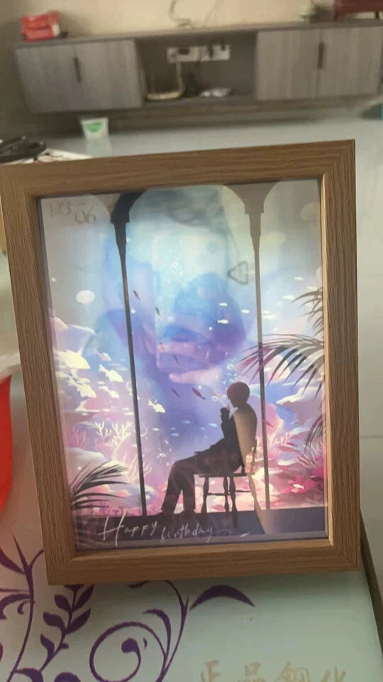 Love and Deepspace Qi Yu Rafayel Birthday LED Light Photo Frame Desk Decor Gift 07FC0E-D4 - KOEEK