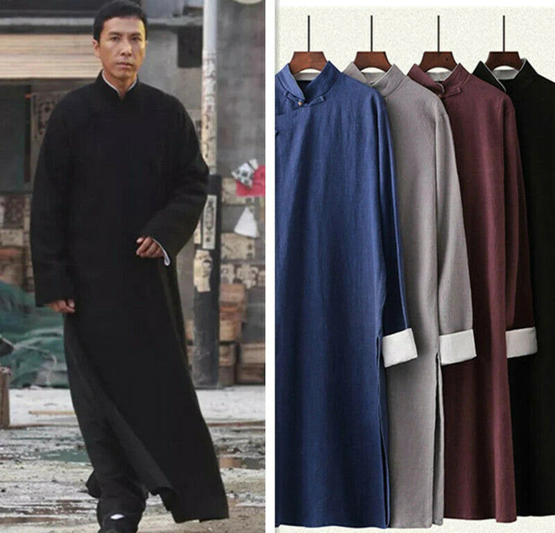 Wing Chun Men Robe Cheongsam Tai chi Kung Fu Suit Martial Arts Cotton Uniforms 07FC0E-D4 - KOEEK