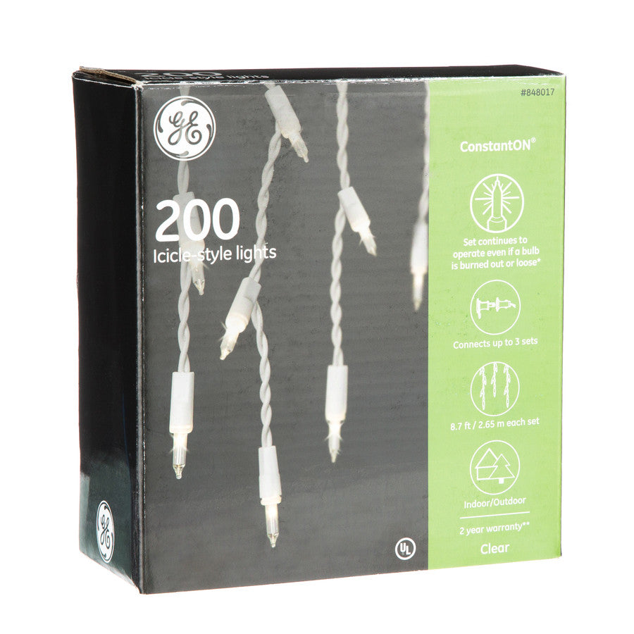 6 BOXES GE ConstantON 200 ct. White Mini Christmas Icicle Lights $$ SALE $$ GE - KOEEK