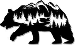 new Metal Bear Wall Art Rustic Forest Decor Wilderness Black 07FC0E-D4 - KOEEK
