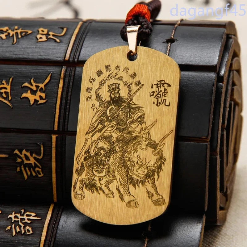 Chinese Jiutian YingYuan Thunder Tianzun Pendant Copper Necklace Taoist Amulet 07FC0E-D4 - KOEEK