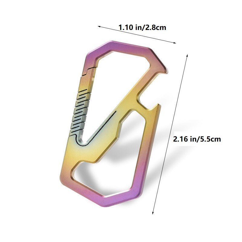 EDC Titanium Carabiner Clip with Bottle Opener Car Key Holder Organizer Keychain 07FC0E-D4 - KOEEK