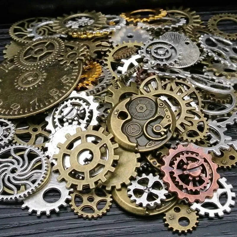 100g Clock Gears Clock Parts Gold Metal Gears Steampunk Gears Assorted Gears 07FC0E-D4 - KOEEK