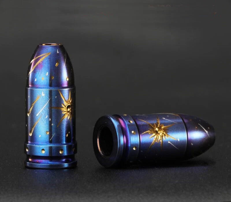 Hot EDC Titanium Bullet Shell Shape Knife Bead Paracord Lanyard Pendant Keychain 07FC0E-D4 - KOEEK