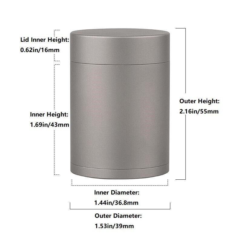 Titanium Waterproof Pill Case Container Holder Jewelry Tea Storage Can Box EDC 07FC0E-D4 - KOEEK