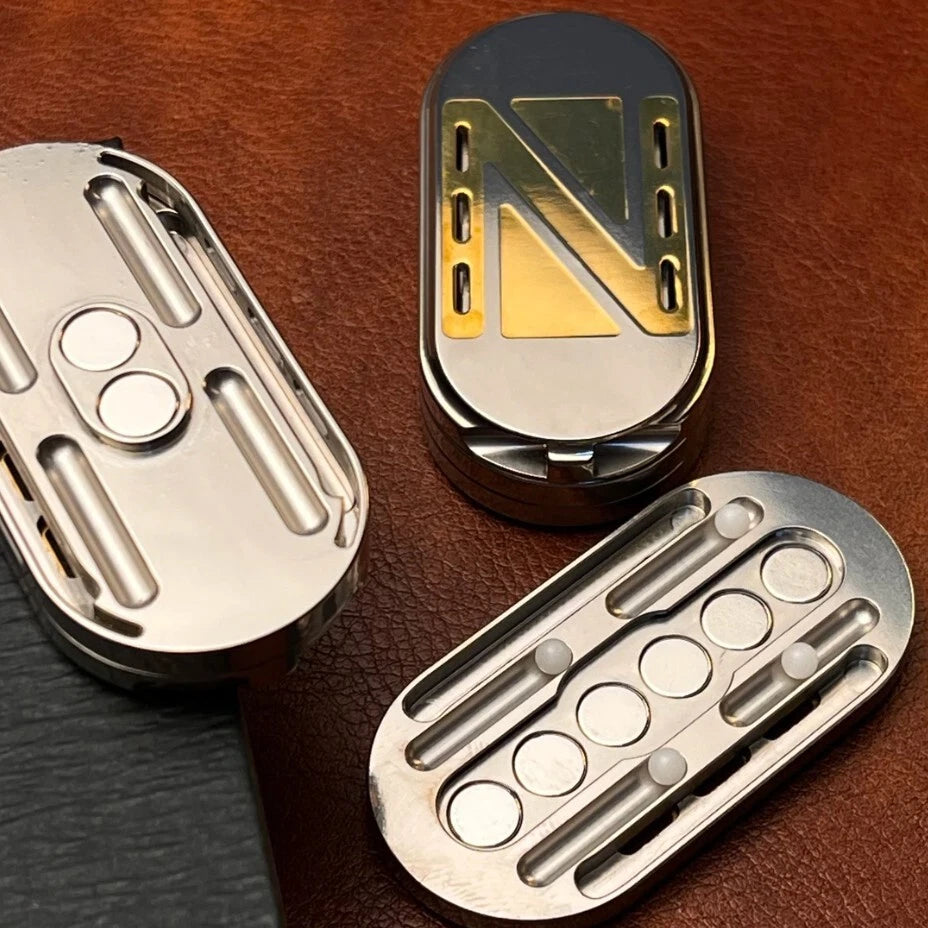 Titanium Alloy Metal Fidget Toy Clicker Slider Haptic Card for Adult 07FC0E-D4 - KOEEK