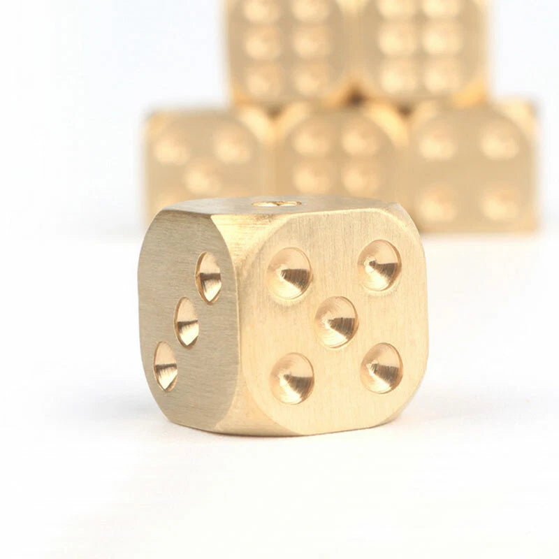 5pcs Solid Brass Polyhedral Dice Club Board Game Party Supplies Necessary EDC EDC - KOEEK