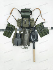 Replica MP40 Canvas Tactical Equipment 98K Straps Bottle Gas Mask Can 11pcs Set 07FC0E-D4 - KOEEK