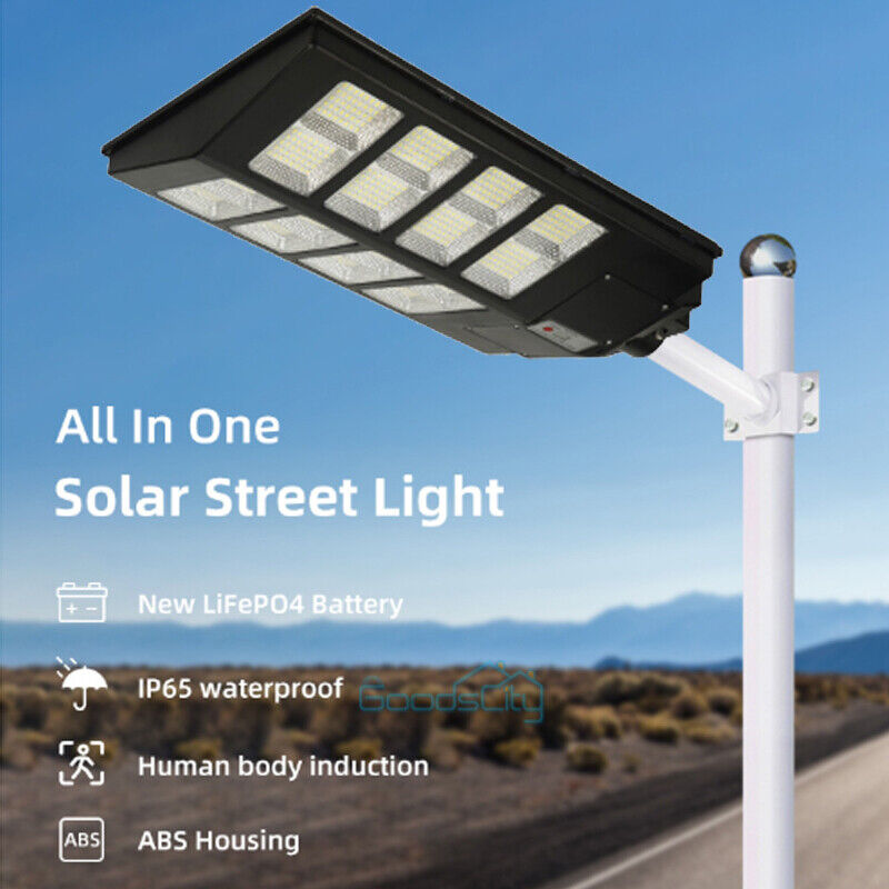 nye Solar Street Lights Commercial 6500K for Basketball Court Road Playground 2 PACK