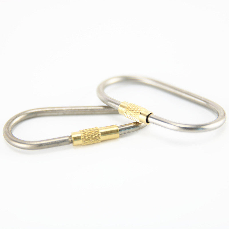 Titanium Locking Carabiner D-Ring Hook for Hanging Key Kettle Water Cup EDC Tool 07FC0E-D4 - KOEEK
