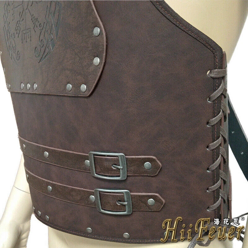 Adjustable Viking Warrior Armor Embossed Larp Outfit Medieval Vest Halloween Cos 07FC0E-D4 - KOEEK