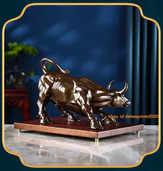 Brass Coffee Wall Street Bull OX Figure Statue Art Sculpture Office Home Decor 07FC0E-D4 - KOEEK