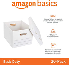 Storage and Documentation Box with Lid and Handles, Basic, 20-Piece, White 07FC0E-D4 - KOEEK