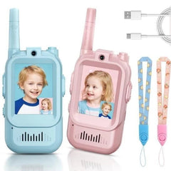2-Pack Rechargeable Video Walkie Talkies Perfect Gift for Kids Ages 3-12 07FC0E-D4 - KOEEK
