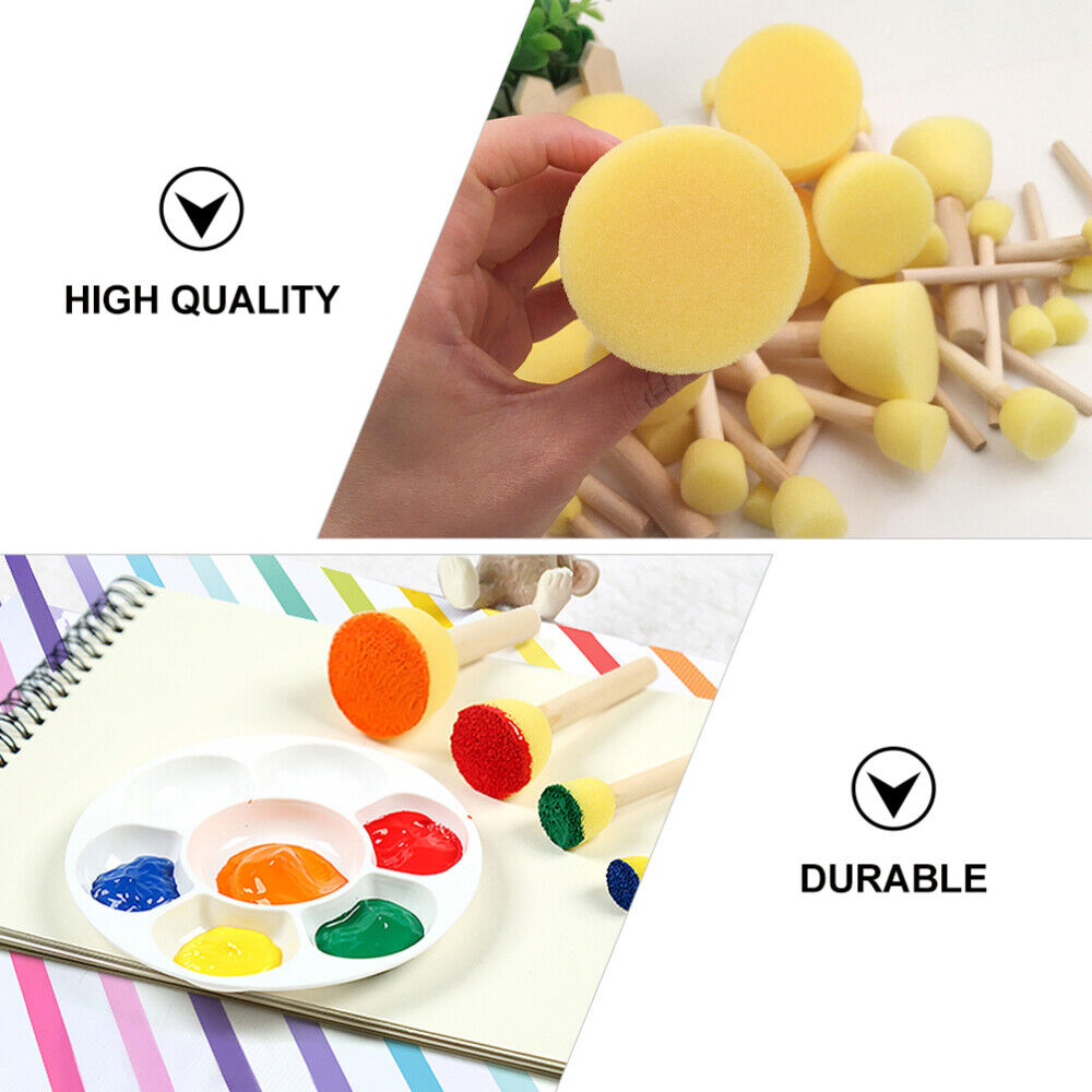 new  30 Pcs Sponge Painting Stamper Kids Brush Mushroom Head Sealers Set Child koeek - KOEEK