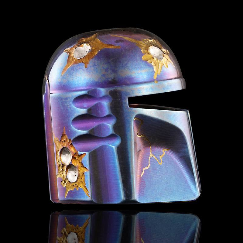 Titan Alloy Paracord Bead Knife Pendant EDC DIY Accessories Mandalorian Helmet 07FC0E-D4 - KOEEK