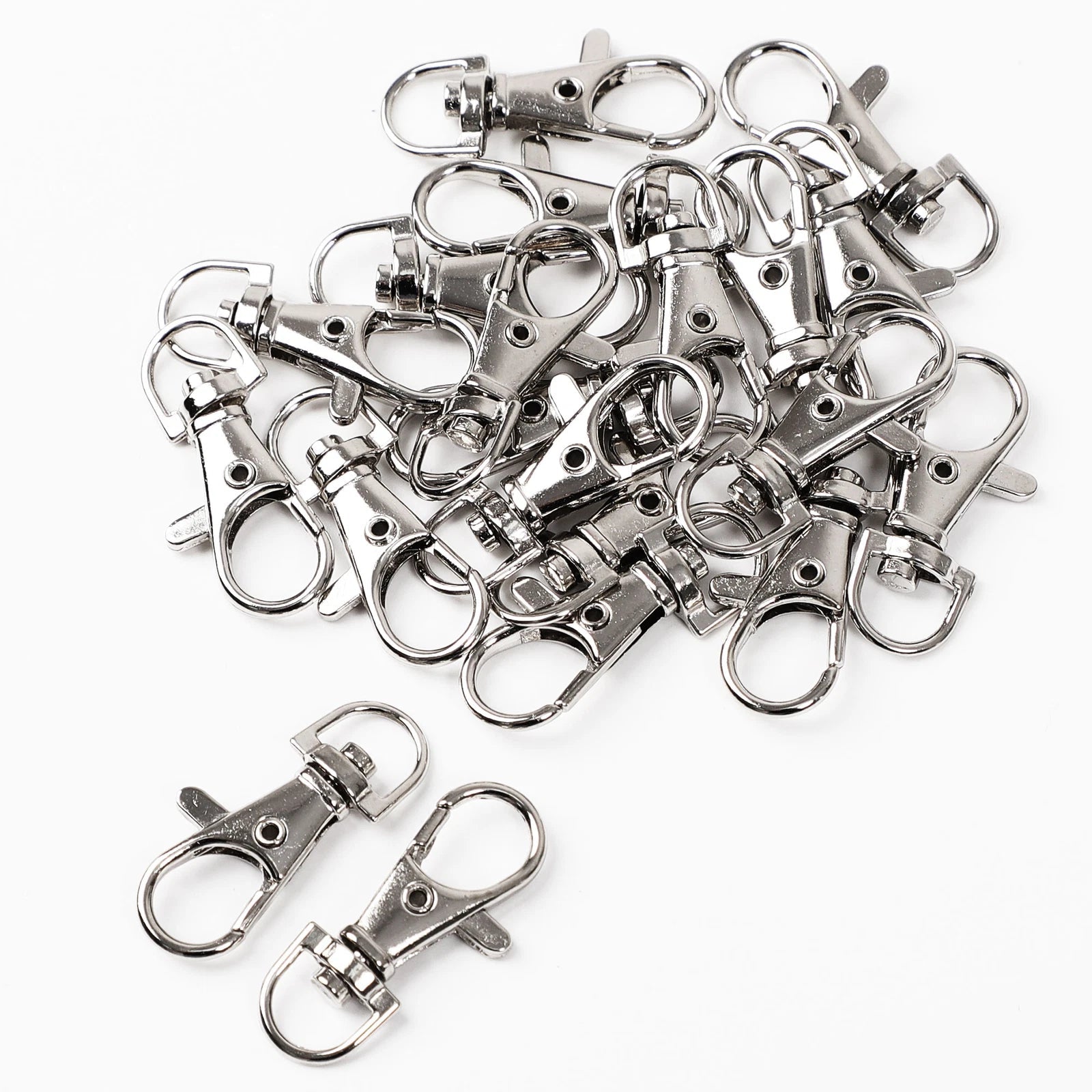 20pcs Metal Lobster Swivel Claw Clasp Hook Trigger Clip Buckle with Round D Ring 07FC0E-D4 - KOEEK
