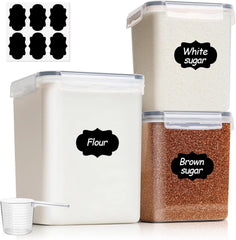 Flour Sugar Storage Containers Set of 3 (5.2L/166oz) (2.5L/78oz*2), Airtight 07FC0E-D4 - KOEEK