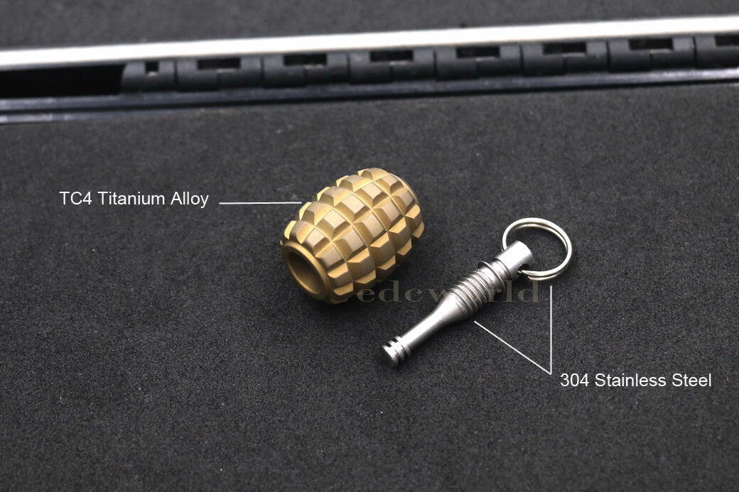 Titanium TC4 EDC Knife Parachute Cord Tool Lanyard Bead Key Chain Pendant DZ-GGT 07FC0E-D4 - KOEEK