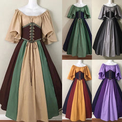 Women Medieval Retro Renaissance Dress Costume Party Slim Dress Gowns Clothes 07FC0E-D4 - KOEEK