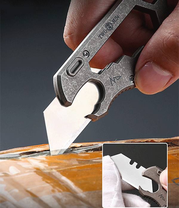 EDC TC4 Titanium Alloy Multi Tools Bottle Opener Crowbar Keychain Outdoor Tools 07FC0E-D4 - KOEEK