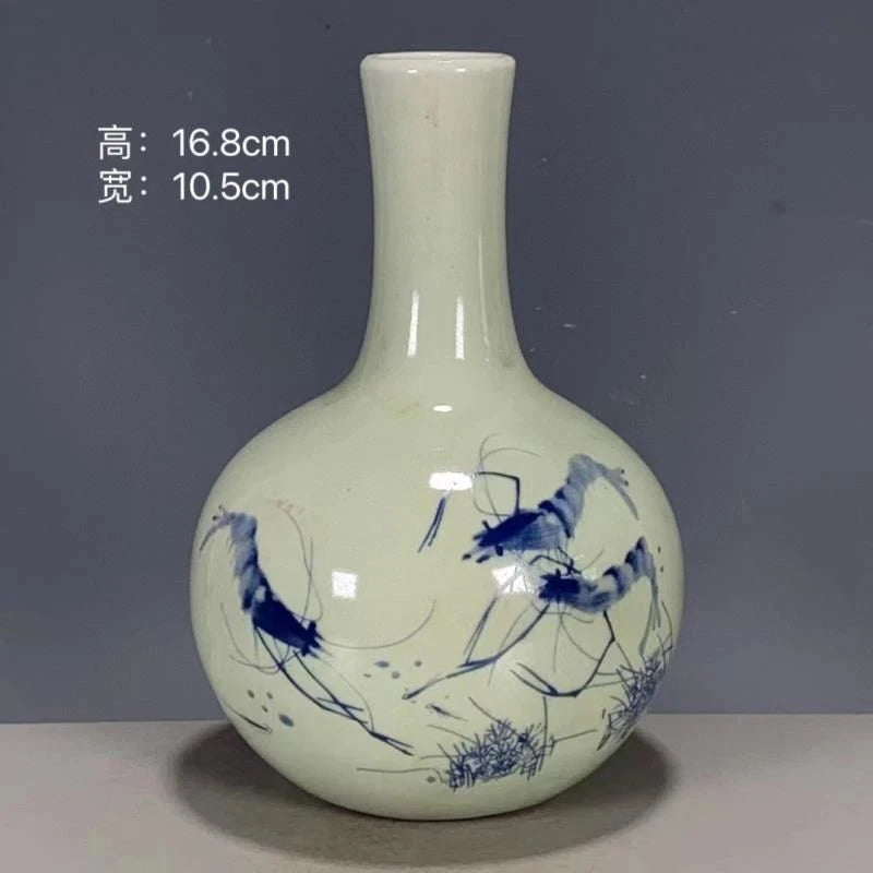 6.6'' Shrimp Fun Tianqiu Bottle Made in the Qianlong Year of the Qing Dynasty 07FC0E-D4 - KOEEK