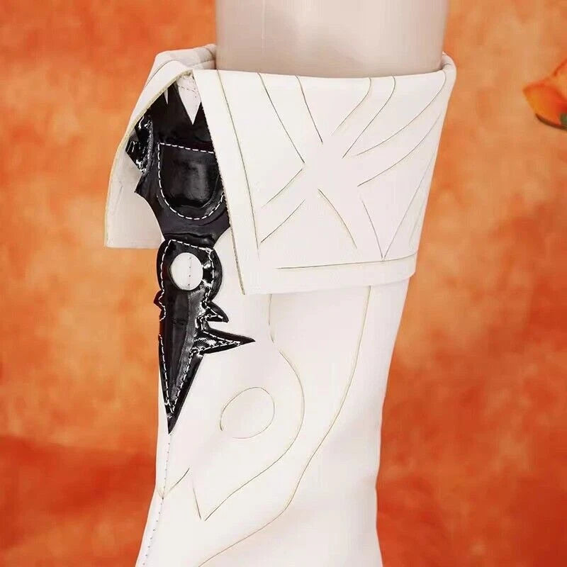 Arknights Texas The Omertosa White Flat Bottom Long Boots Cosplay Shoes Props 07FC0E-D4 - KOEEK