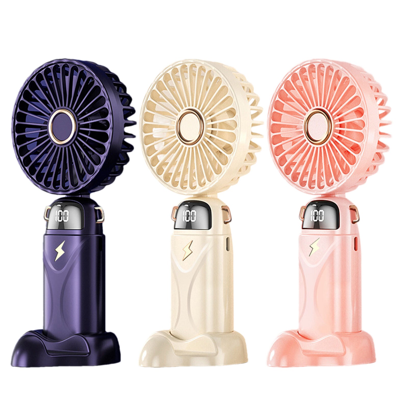 new Portable Rechargeable Handheld Fan with Digital Display - Small Quiet Travel Fan koeek - KOEEK