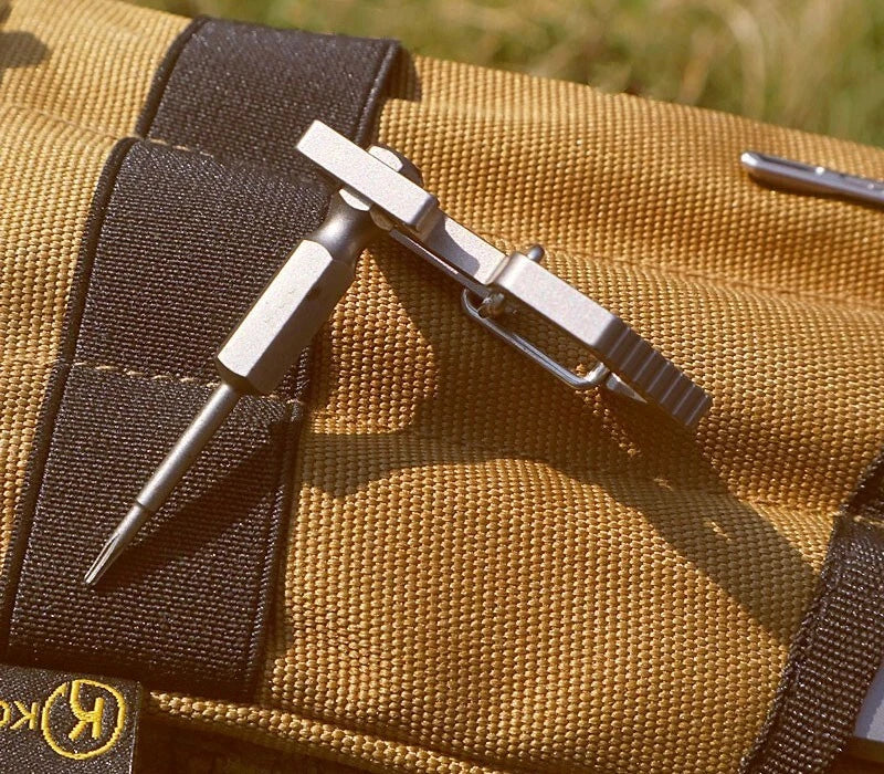 Titanium Alloy EDC Multi Tools Keychain Carabiner Bottle Opener Crowbar Tool 07FC0E-D4 - KOEEK