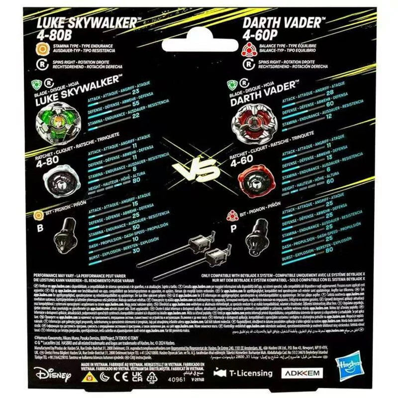 TAKARA TOMY Starwars Luke Skywalker 4-80B Darth Vader 4-60P Beyblade X Booster TAKARA - KOEEK
