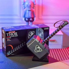 19in Marvel Legends Avengers Thor Mjolnir 1:1 Hammer Full Metal LED Sounds Prop 07FC0E-D4 - KOEEK
