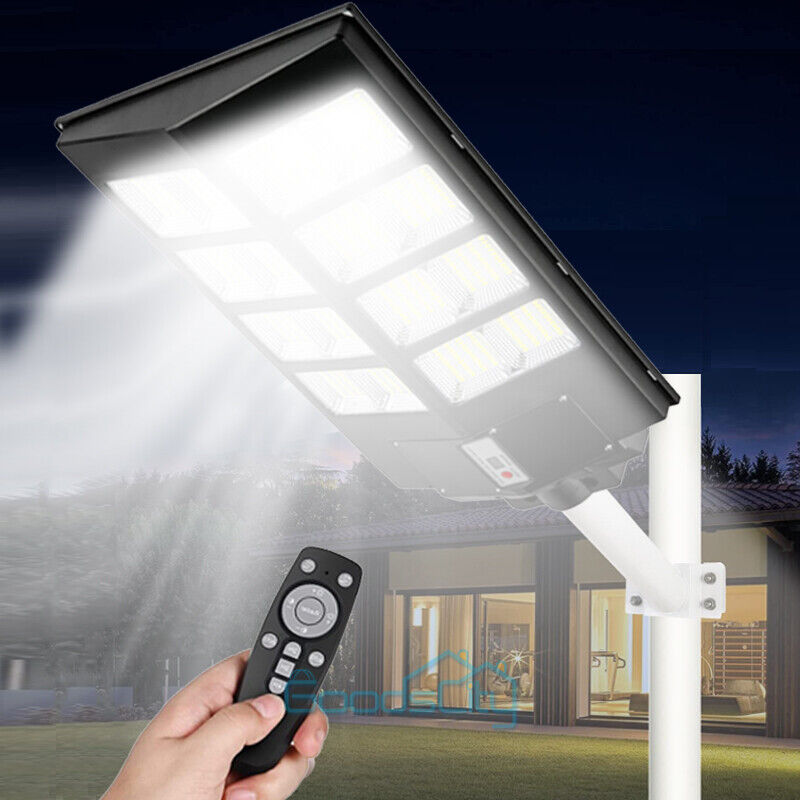 nye Solar Street Lights Commercial 6500K for Basketball Court Road Playground 2 PACK