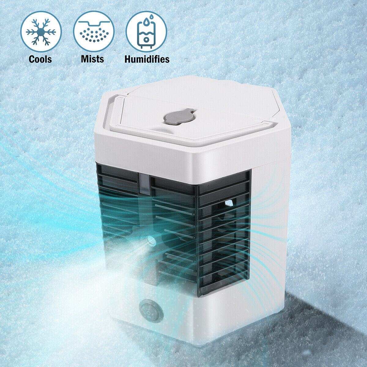 ny Ventilador De Aire Frio Portatil USB genopladelig Aire Acondicionado