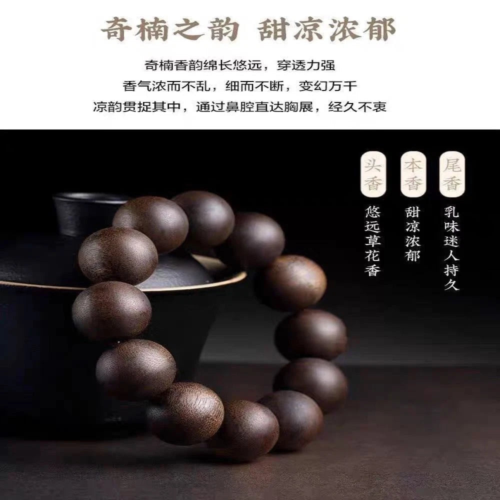 2.0mm Sinking Grade Unisex Mala Beads Vietnam Purple Kyara Agarwood Bracelet 07FC0E-D4 - KOEEK