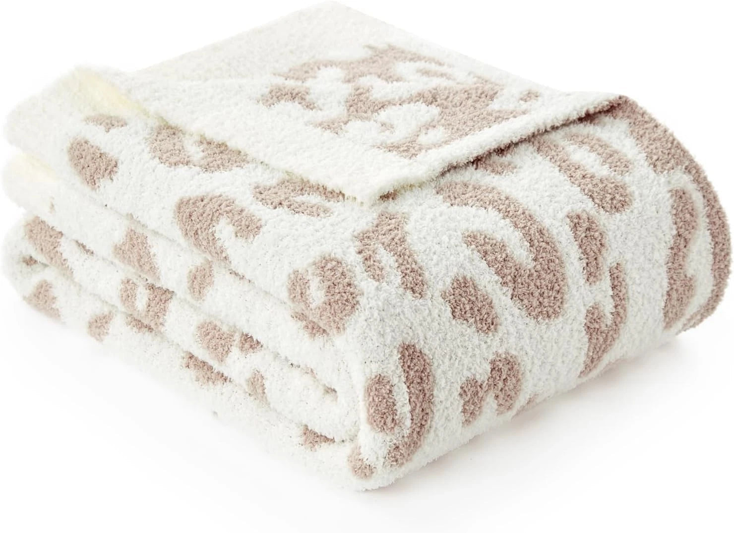 Super soft beige leopard print blanket Double size Dimensions: 60x80 inches 07FC0E-D4 - KOEEK