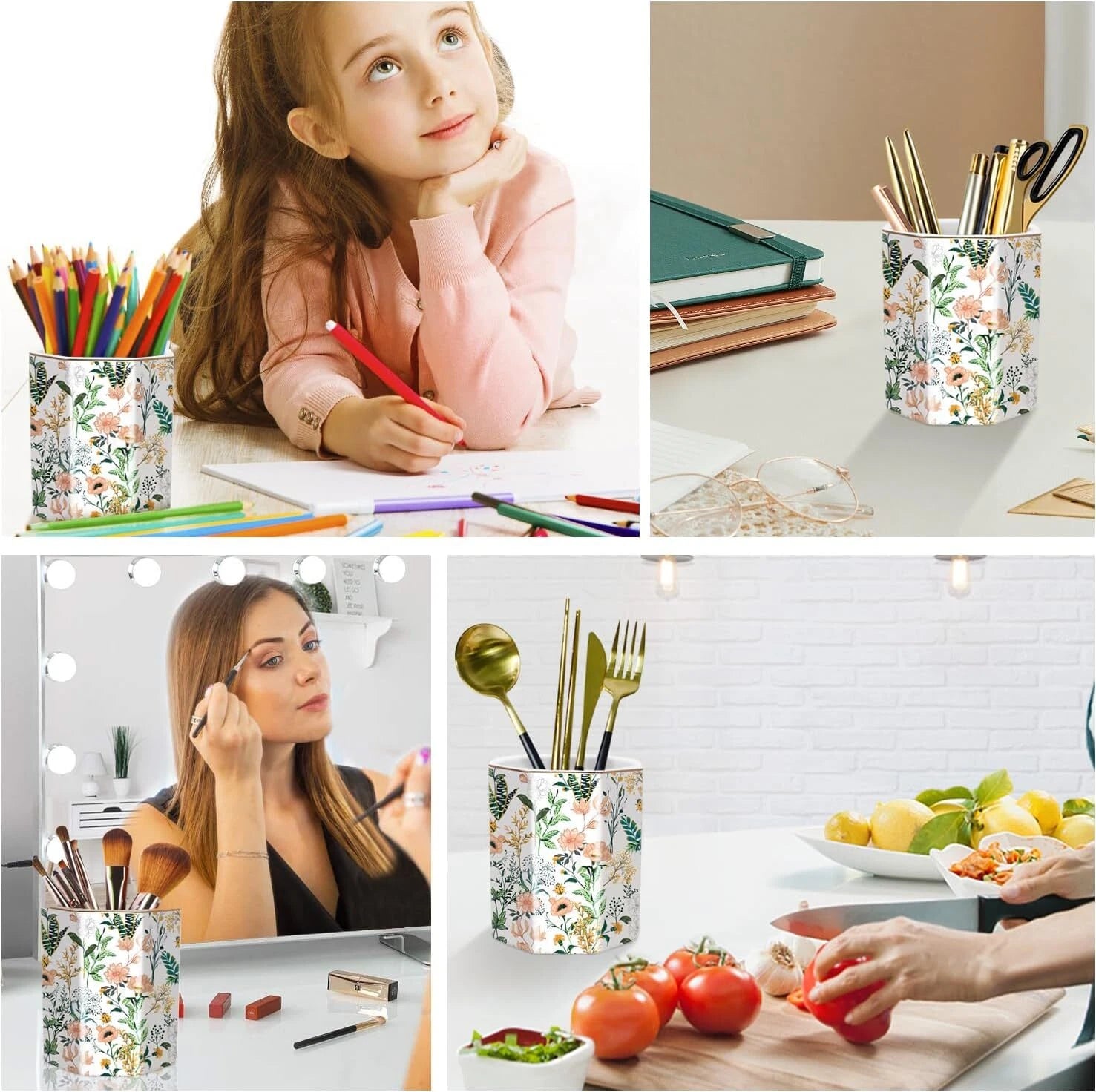 Cute Pen Holder for Desk, Ceramic Pencil Holder, Pen Cup Marker Holder Makeup 07FC0E-D4 - KOEEK