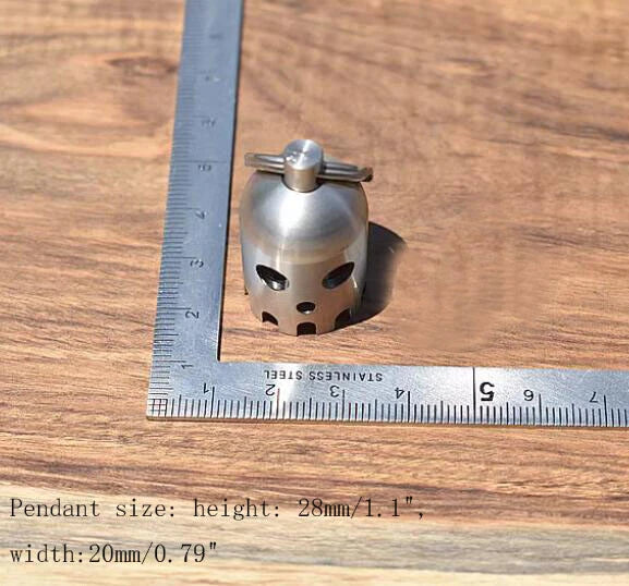 1 PC Small Stainless Steel Bell Wind Chime Rope Bead EDC Penant Keychain Pendant 07FC0E-D4 - KOEEK