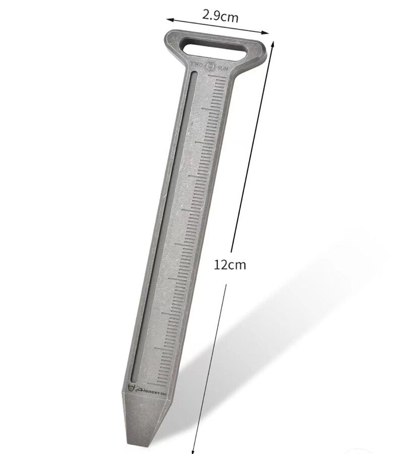 Outdoor Titanium Alloy Scale 90MM Metric Ruler Construction Site EDC Multi Tools 07FC0E-D4 - KOEEK