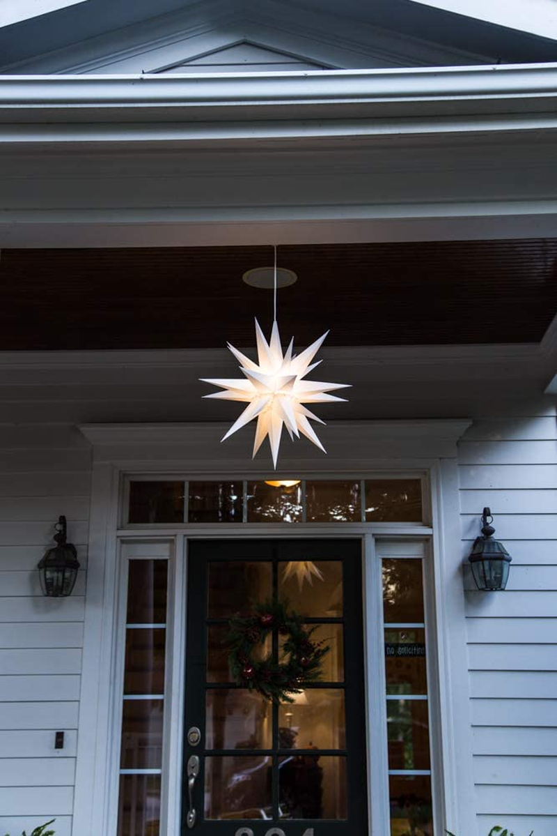 21" Large Warm White LED Moran Star - Hanging Outdoor Christmas Light - Use a 07FC0E-D4 - KOEEK