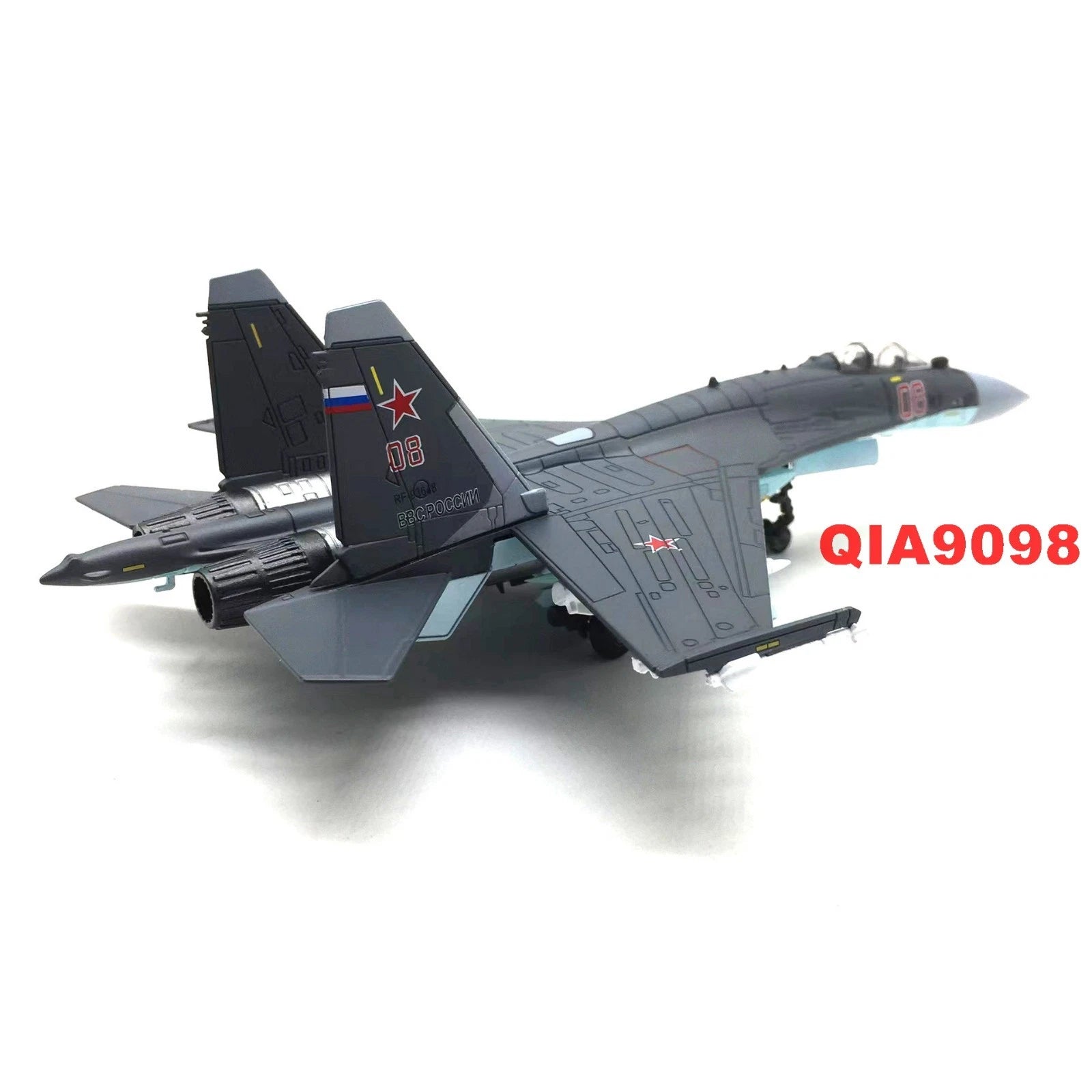 1/100 Scale Russian Sukhoi Su-35 Super Flanker Aircraft Metal Gray Model 07FC0E-D4 - KOEEK