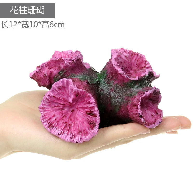 Aquarium Decoration Artificial Coral Reef Resin Sea Plants Fish Tank Ornaments 07FC0E-D4 - KOEEK