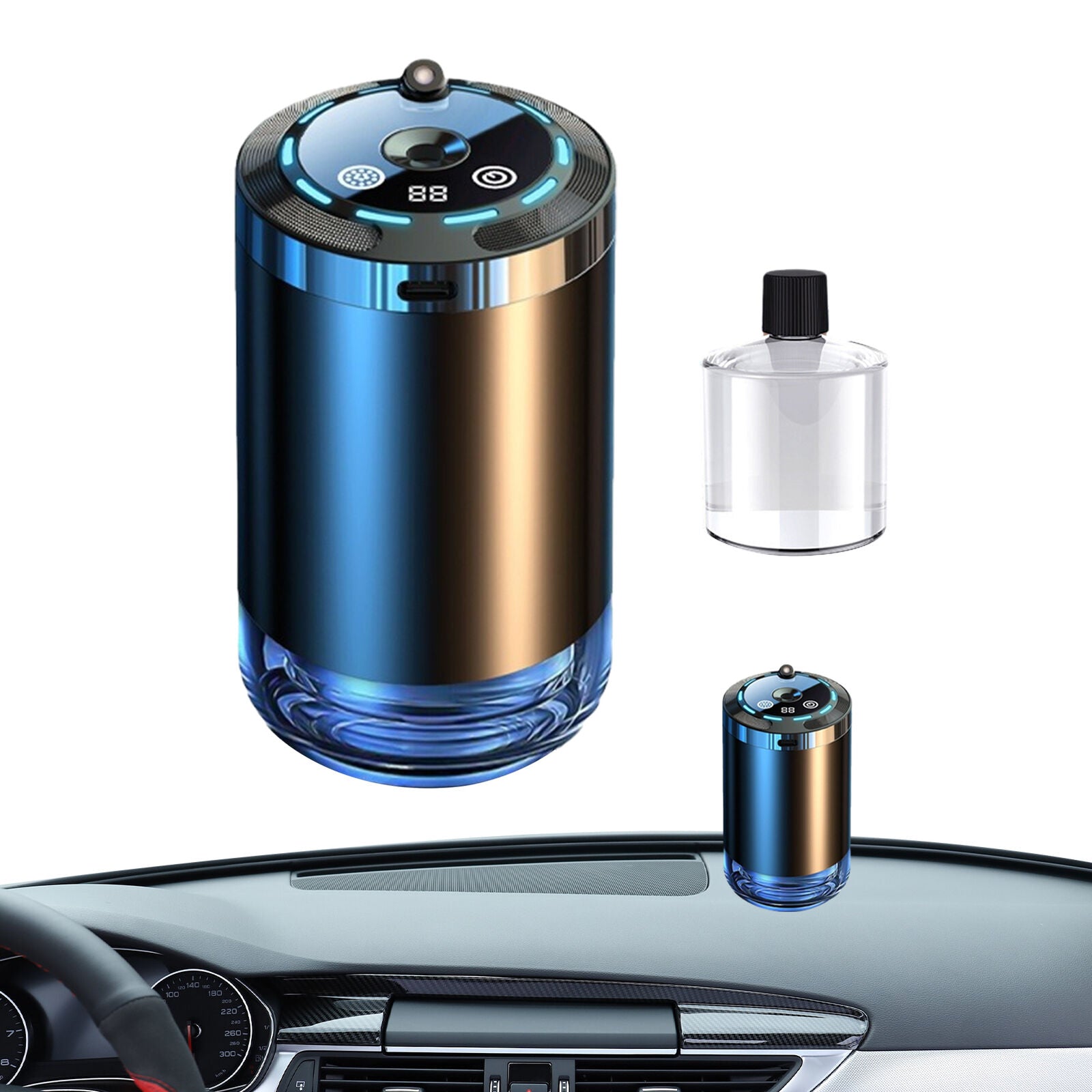 new USB MINI CAR HUMIDIFIER AIR PURIFIER FRESHENER LED AROMA OIL AROMA DIFFUSER koeek - KOEEK