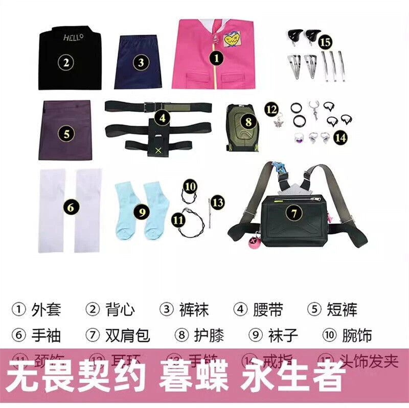 VALORANT Clove Cosplay Costume Outfit Women Game Dress Suit Backpack Handmade HANDMADE - KOEEK
