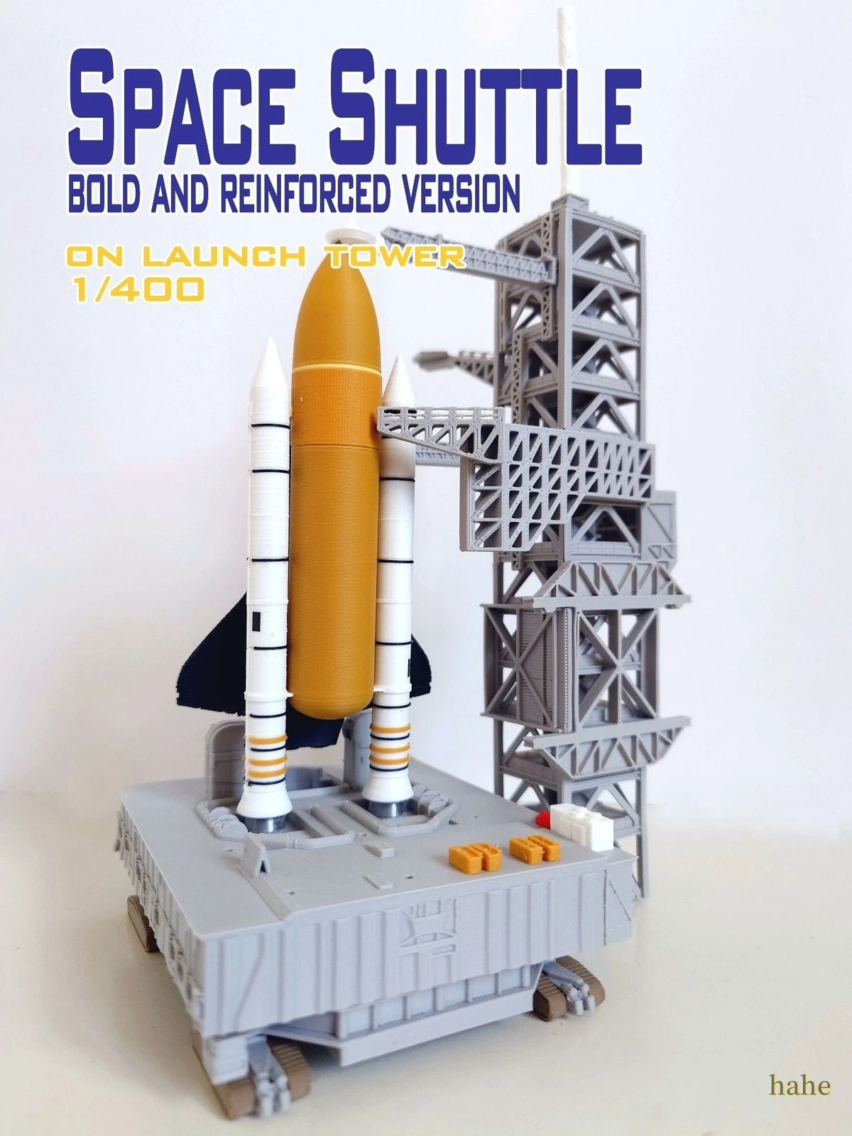 【Upgraded Ver】1/400 Space Shuttle BOLD AND REINFORCED VERSIoN on Launch Tower 07FC0E-D4 - KOEEK