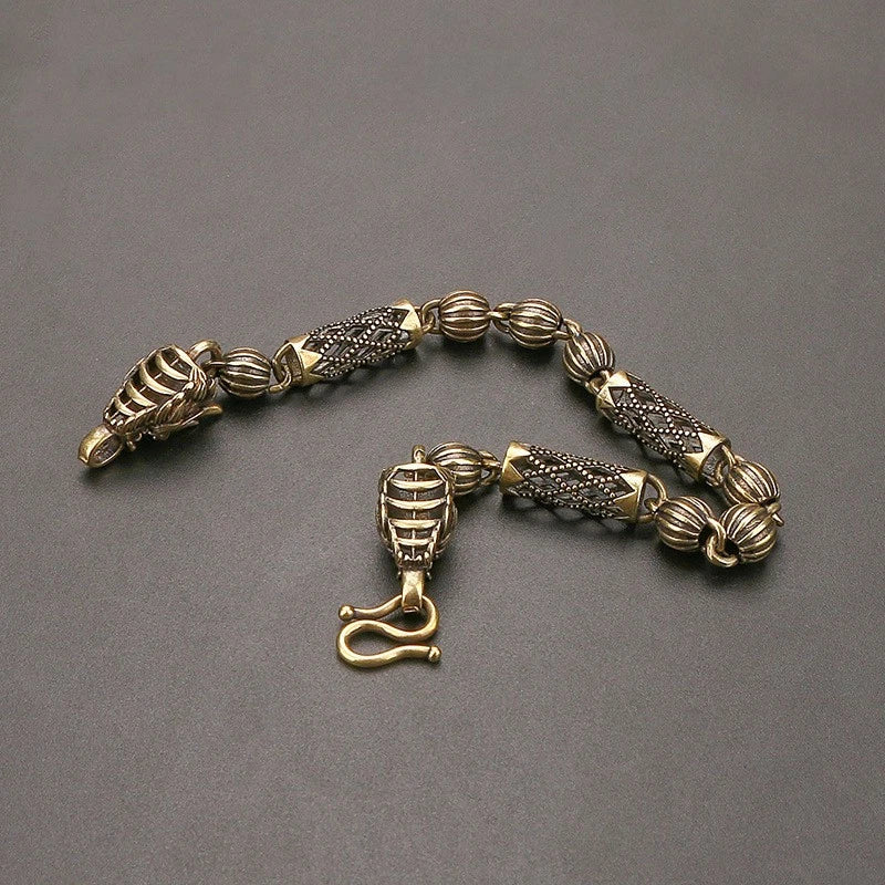Zodiac Dragon Mens Antique Copper Bracelet Vintage Punk Chain Creative Jewelry 07FC0E-D4 - KOEEK