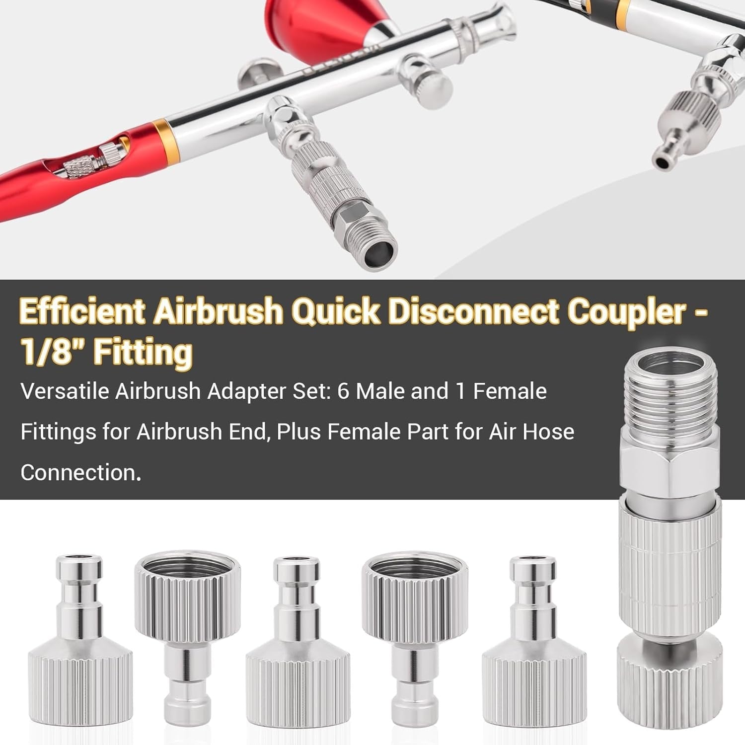 new NEOECO Airbrush Quick Disconnect Coupler Release Fitting & Plug, 6pcs Type 1 NEOECO - KOEEK