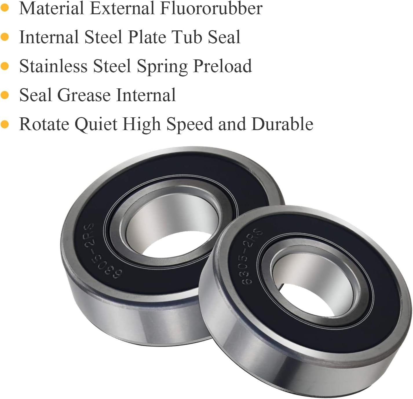 new Front Load Washer Tub Ball Bearings Washing Machine Bearing Kit Black 07FC0E-D4 - KOEEK
