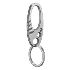 EDC Titanium Alloy Keychain Carabiner Waist Fast Hanging Buckle with Key Ring 07FC0E-D4 - KOEEK